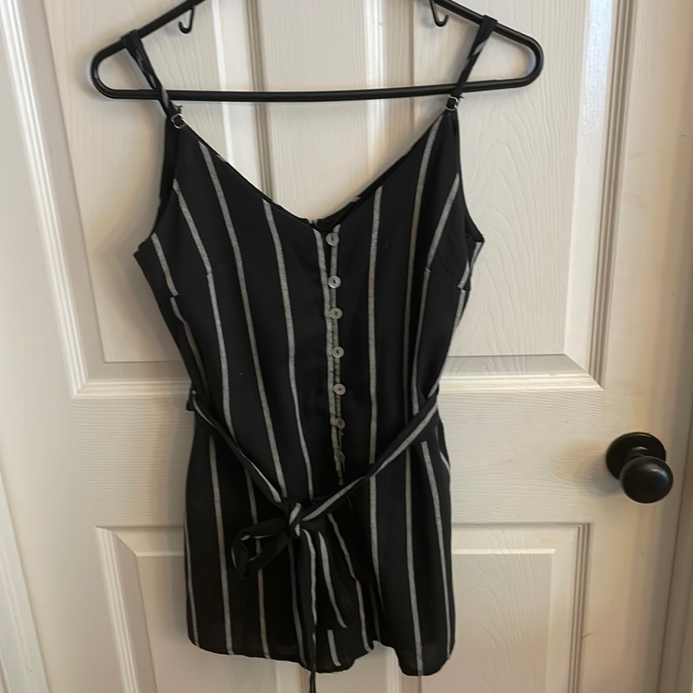 She + Sky Black and White romper